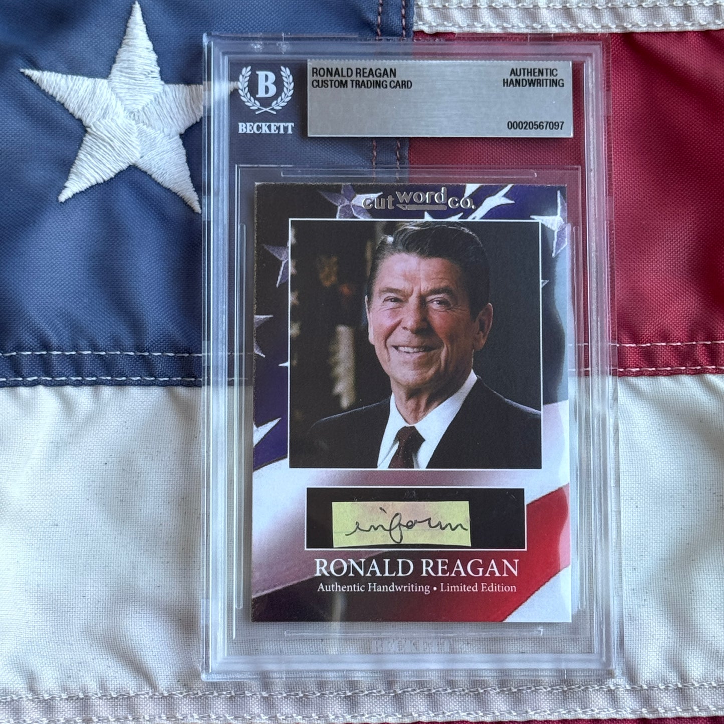 Ronald Reagan Handwritten Word Cut from an Autograph Letter Signed Beckett BAS