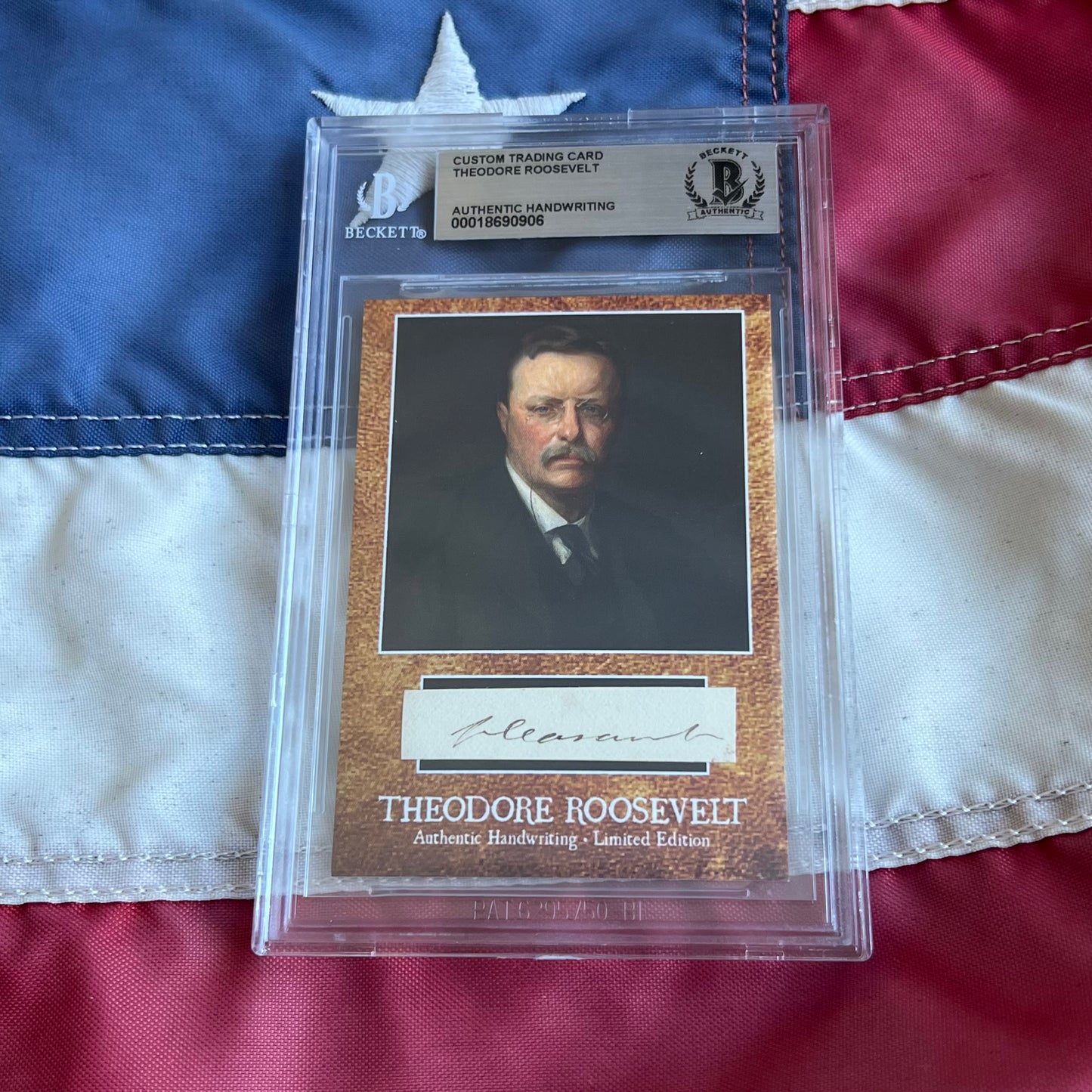 Theodore Roosevelt Beckett Encapsulated Handwriting Removed from an Autograph Letter Signed