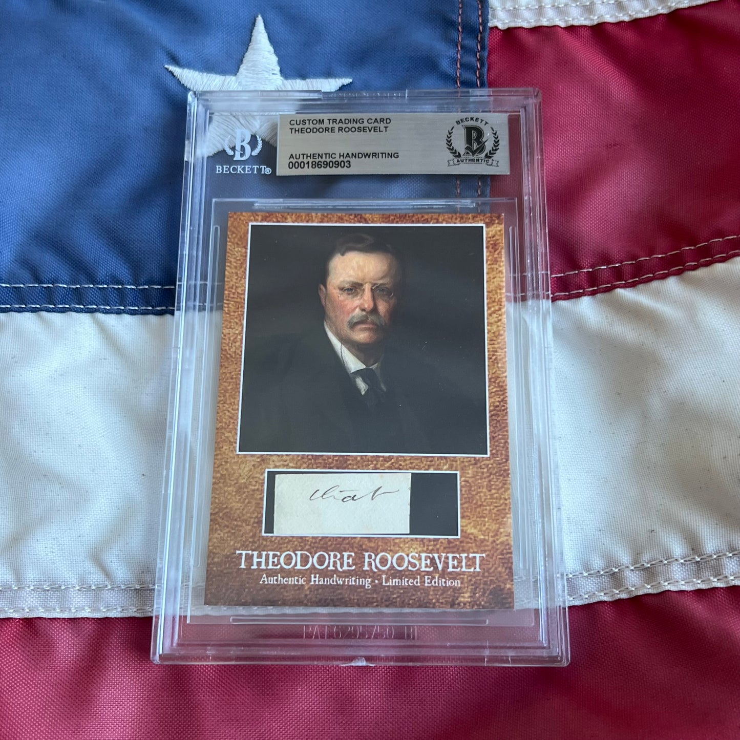 Theodore Roosevelt Beckett Encapsulated Handwriting Removed from an Autograph Letter Signed