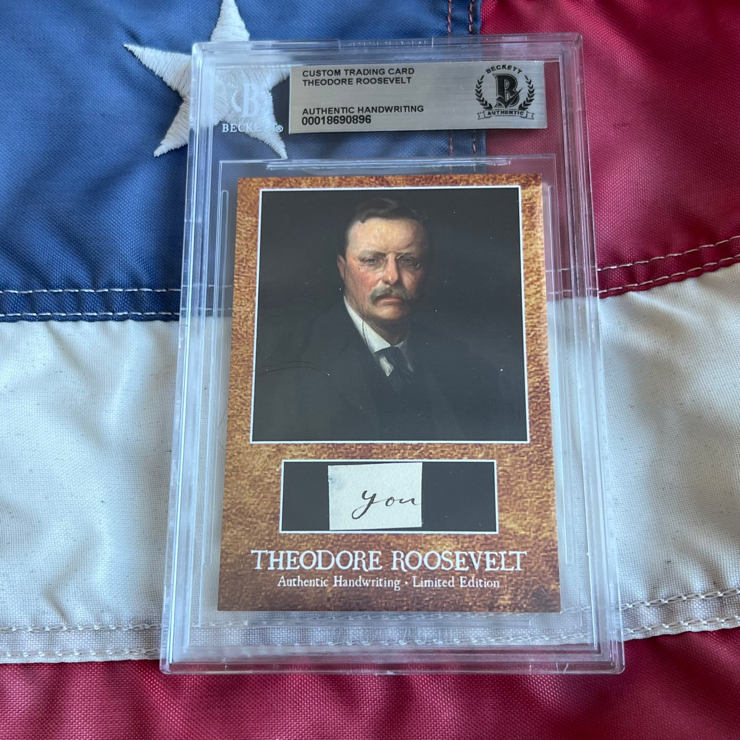 Theodore Roosevelt Beckett Encapsulated Handwriting Removed from an Autograph Letter Signed
