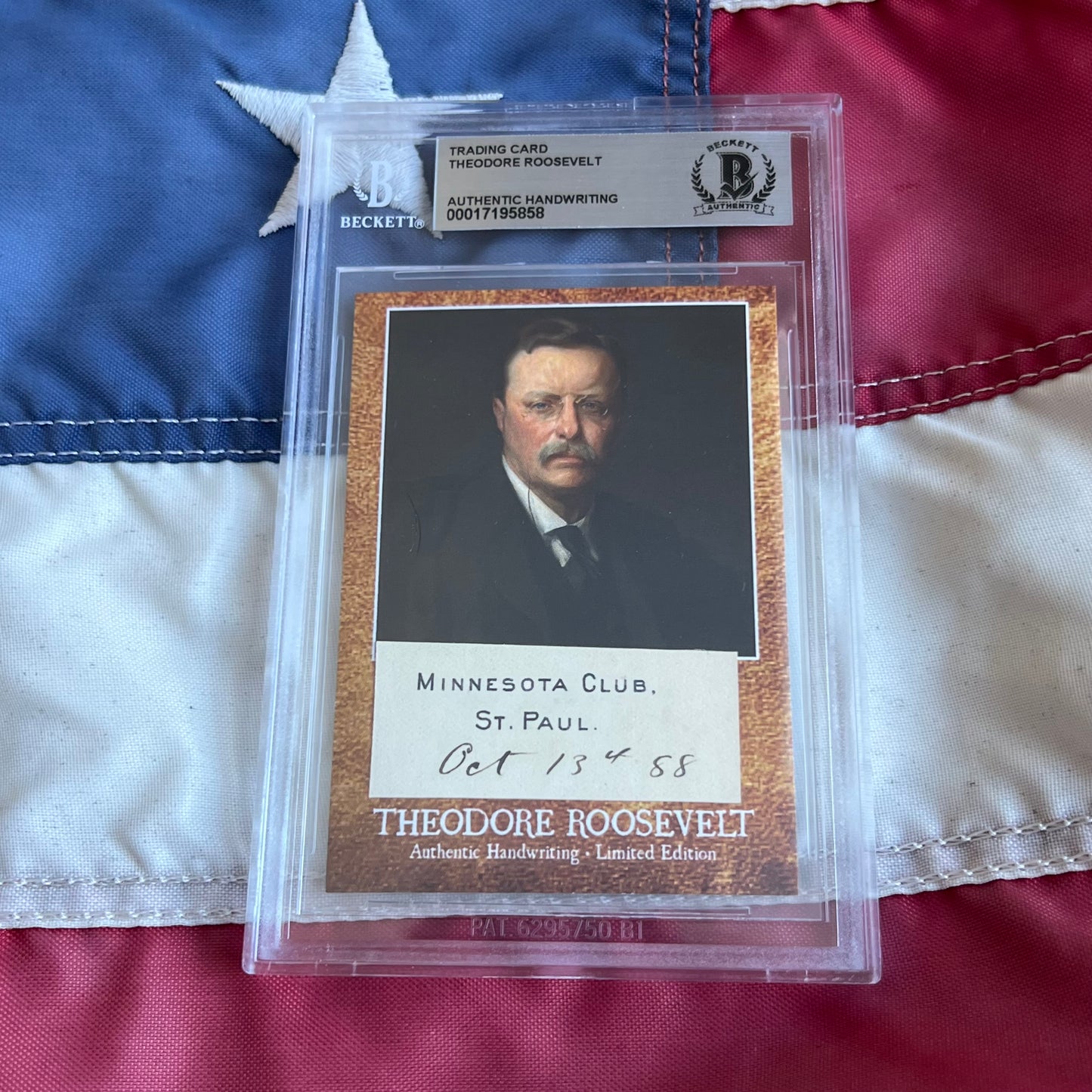 Theodore Roosevelt Beckett Encapsulated Handwriting Removed from an Autograph Letter Signed