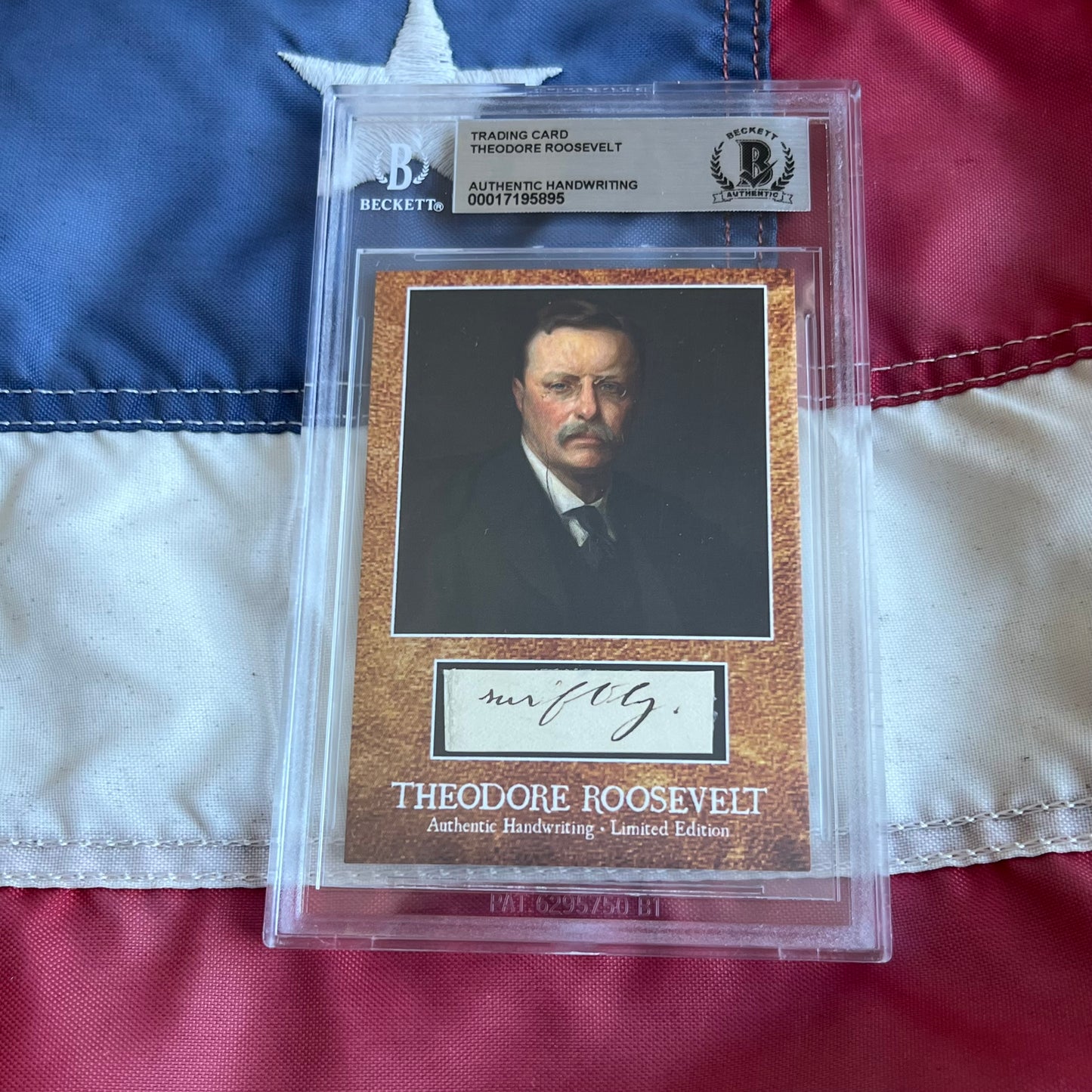 Theodore Roosevelt Beckett Encapsulated Handwriting Removed from an Autograph Letter Signed