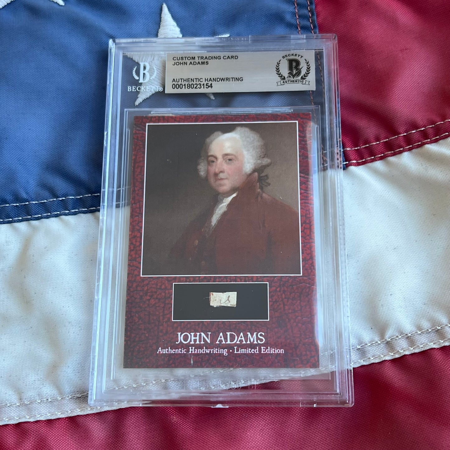 John Adams Beckett Encapsulated Handwriting Removed from an Autograph Document Signed