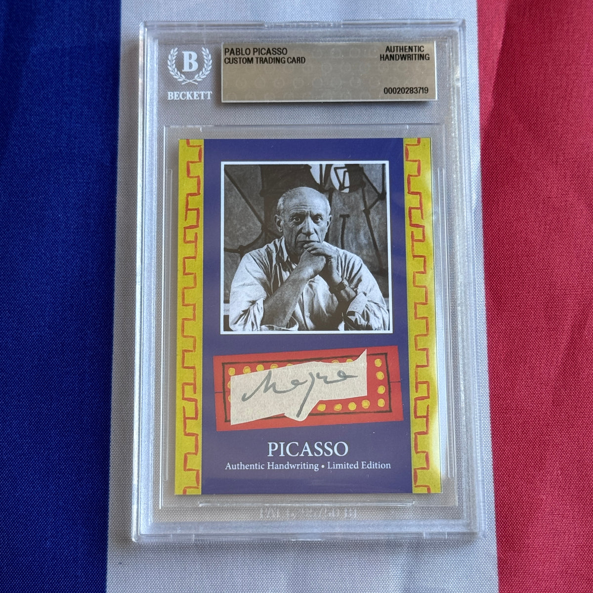 Pablo Picasso Beckett Encapsulated Handwriting Removed from an Autograph Document Signed
