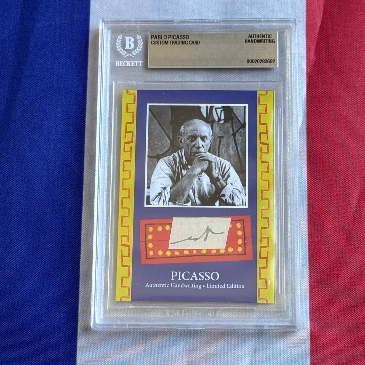 Pablo Picasso Beckett Encapsulated Handwriting Removed from an Autograph Document Signed