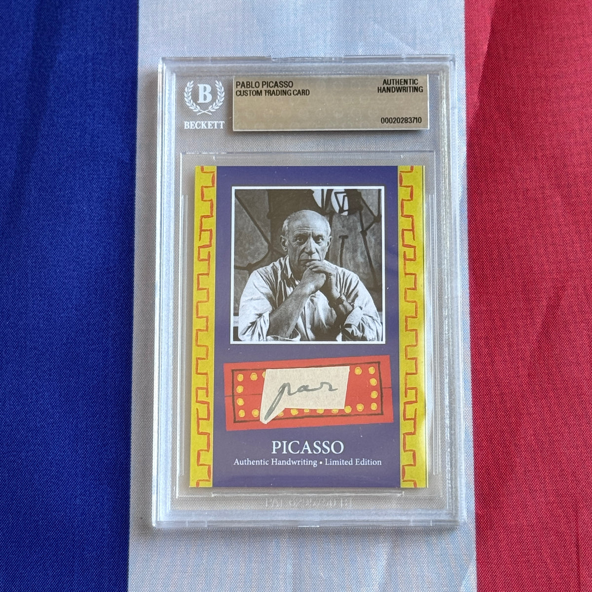 Pablo Picasso Beckett Encapsulated Handwriting Removed from an Autograph Document Signed