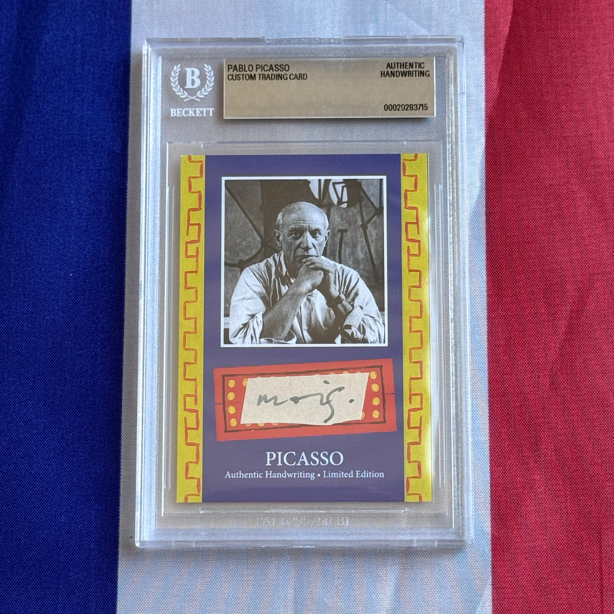 Pablo Picasso Beckett Encapsulated Handwriting Removed from an Autograph Document Signed