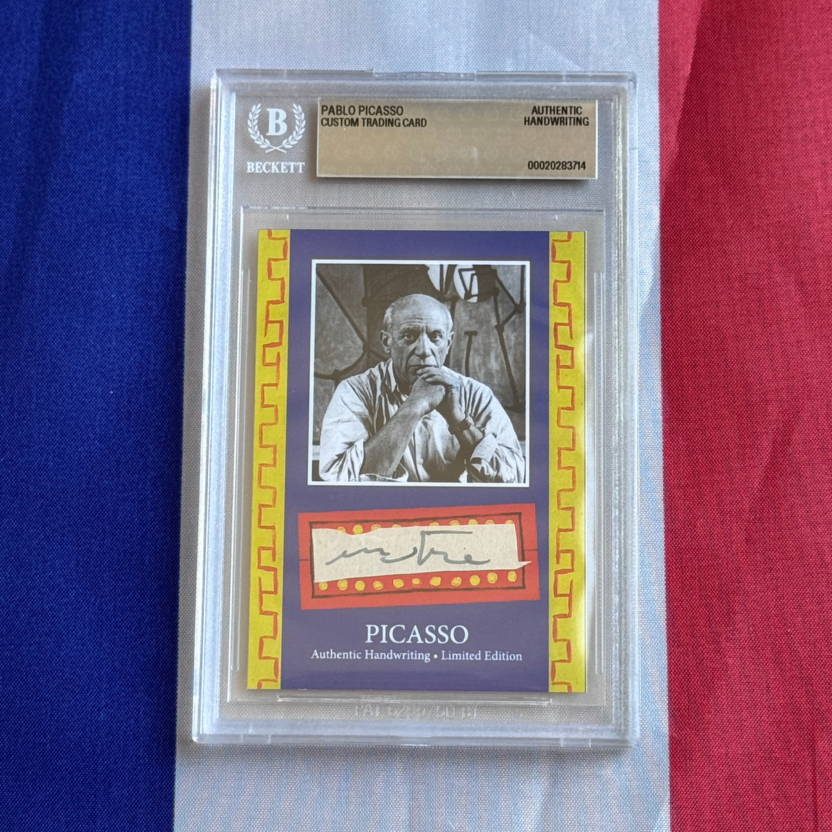 Pablo Picasso Beckett Encapsulated Handwriting Removed from an Autograph Document Signed