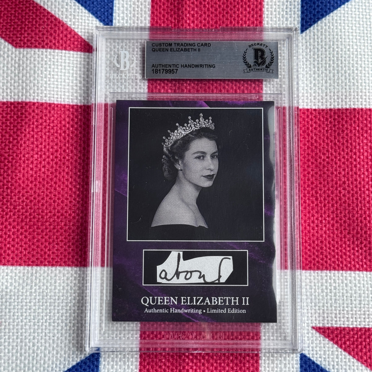 Queen Elizabeth II Beckett Encapsulated Handwriting Removed from an Autograph Letter Signed