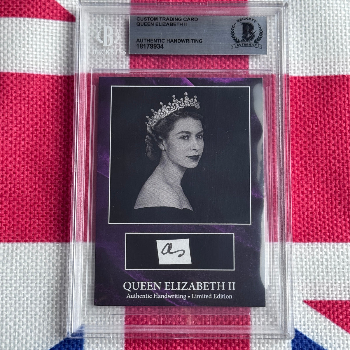 Queen Elizabeth II Beckett Encapsulated Handwriting Removed from an Autograph Letter Signed