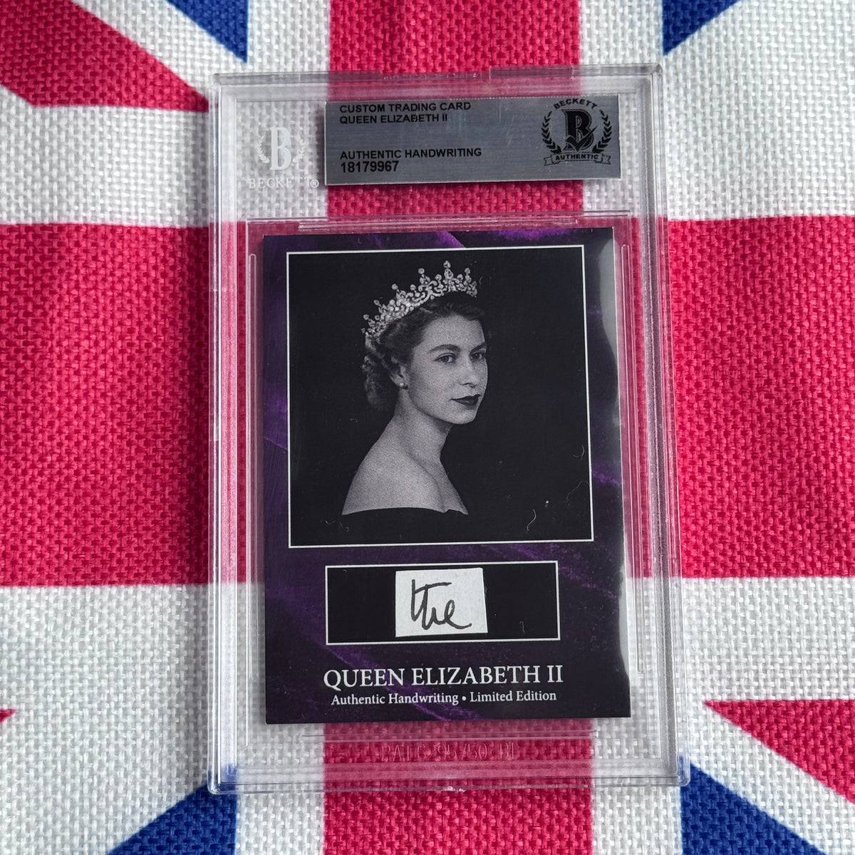Queen Elizabeth II Beckett Encapsulated Handwriting Removed from an Autograph Letter Signed