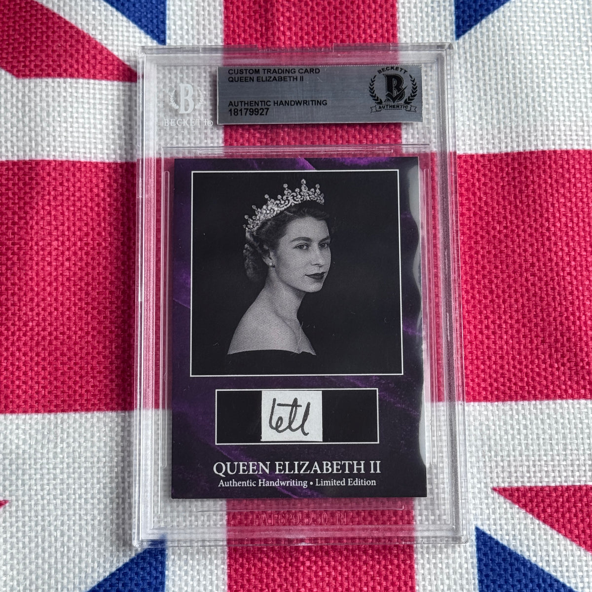 Queen Elizabeth II Beckett Encapsulated Handwriting Removed from an Autograph Letter Signed