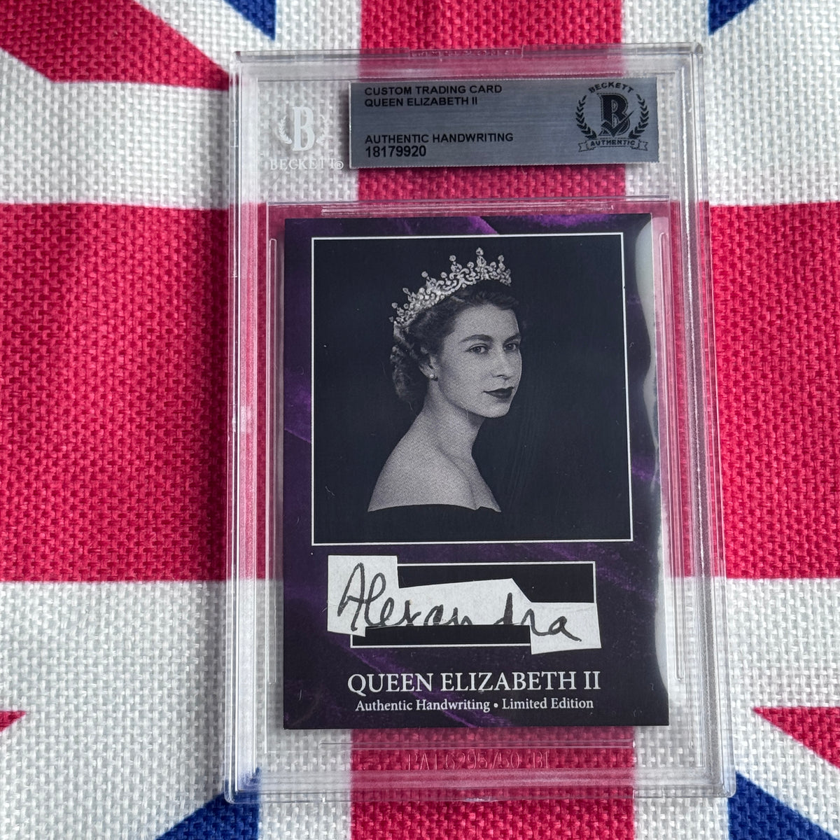 Queen Elizabeth II Beckett Encapsulated Handwriting Removed from an Autograph Letter Signed