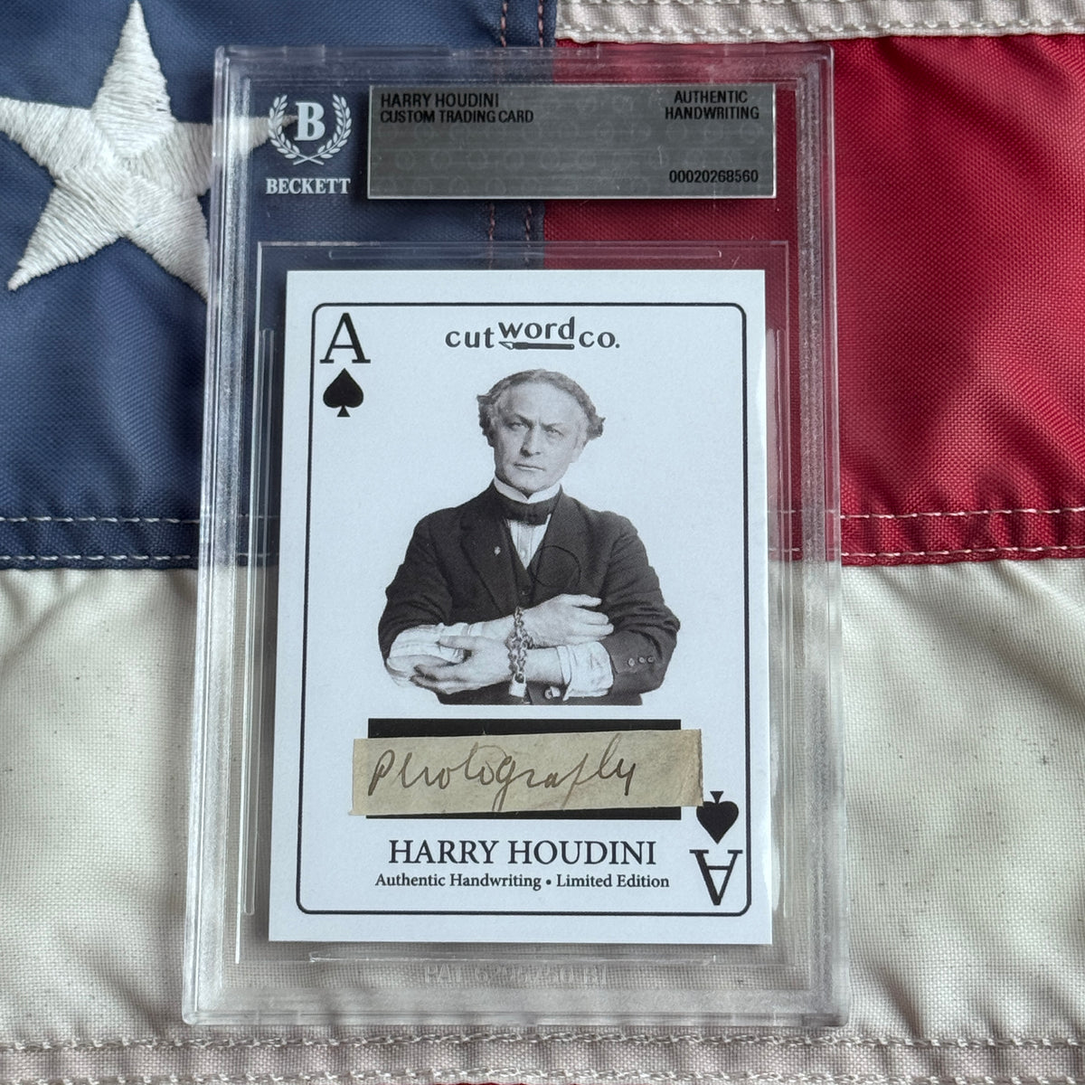 Harry Houdini Handwritten Word Cut from a Autograph Letter Signed Beckett BAS