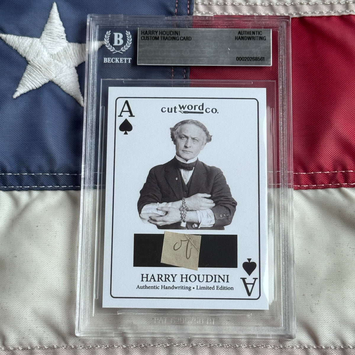 Harry Houdini Handwritten Word Cut from a Autograph Letter Signed Beckett BAS