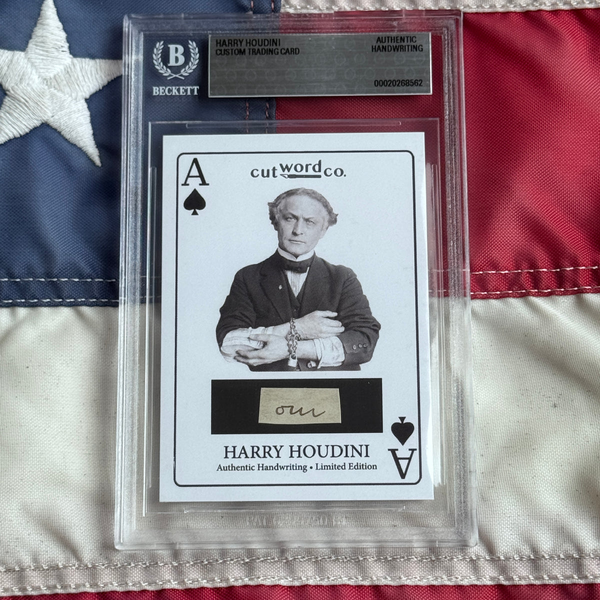 Harry Houdini Handwritten Word Cut from a Autograph Letter Signed Beckett BAS