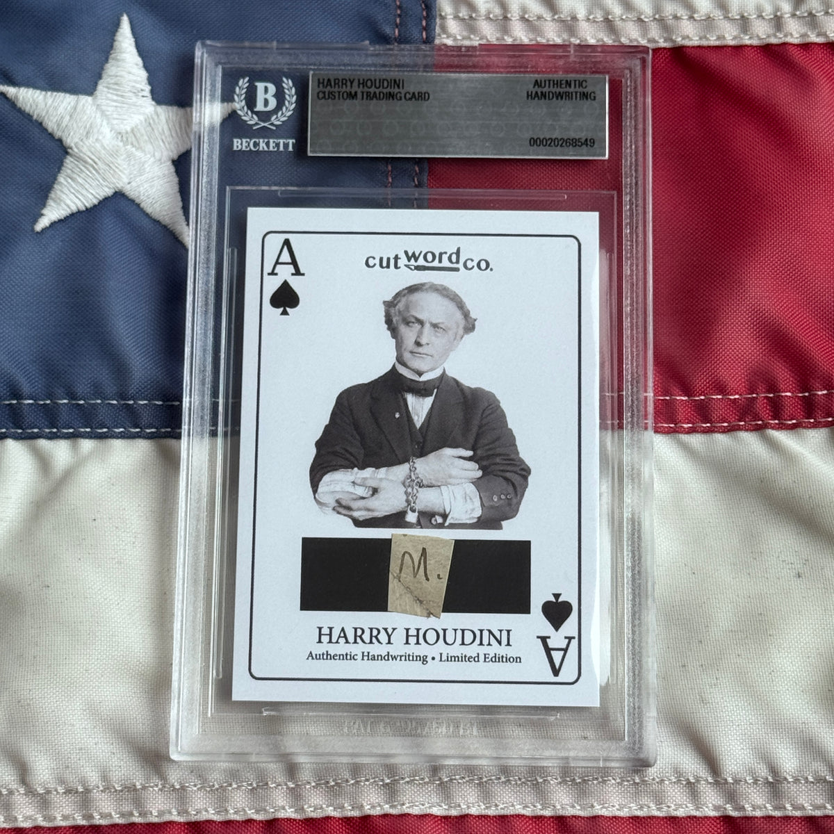 Harry Houdini Handwritten Word Cut from a Autograph Letter Signed Beckett BAS