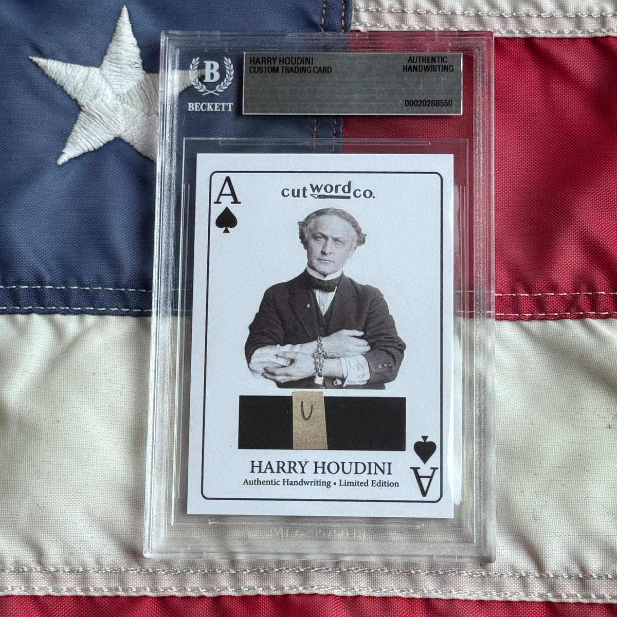 Harry Houdini Handwritten Word Cut from a Autograph Letter Signed Beckett BAS