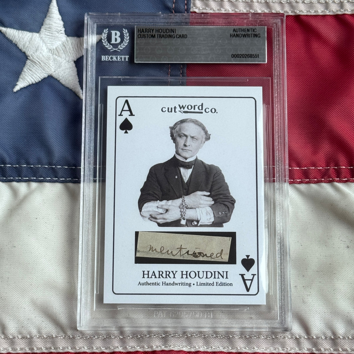 Harry Houdini Handwritten Word Cut from a Autograph Letter Signed Beckett BAS