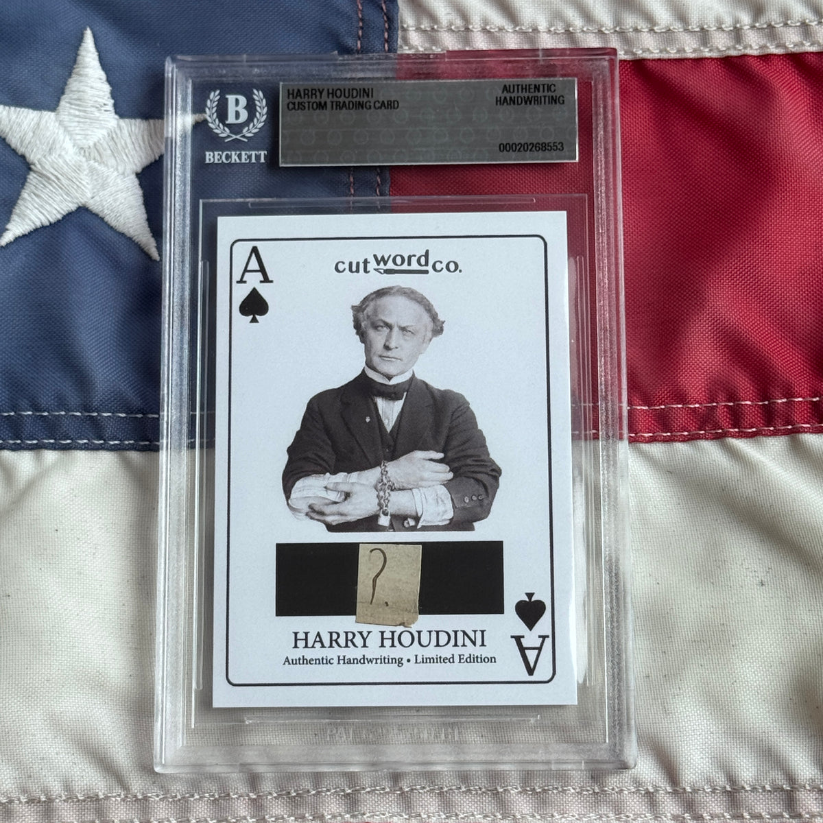 Harry Houdini Handwritten Word Cut from a Autograph Letter Signed Beckett BAS