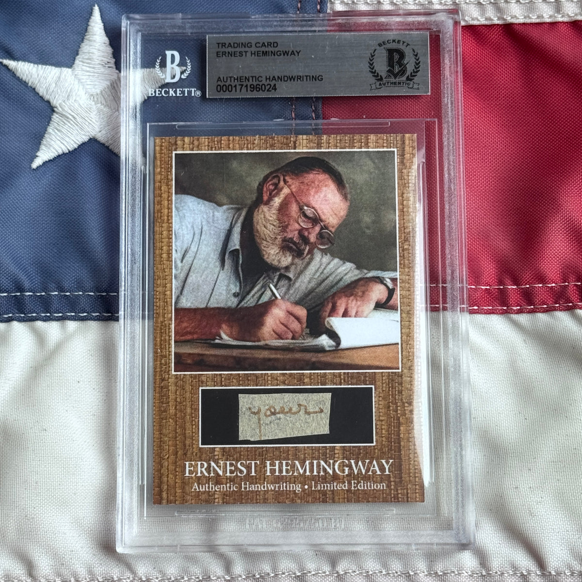 Ernest Hemingway Beckett Encapsulated Handwriting Removed from an Autograph Letter Signed
