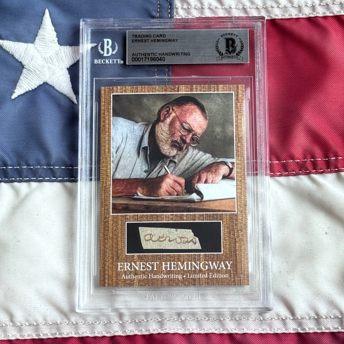Ernest Hemingway Beckett Encapsulated Handwriting Removed from an Autograph Letter Signed