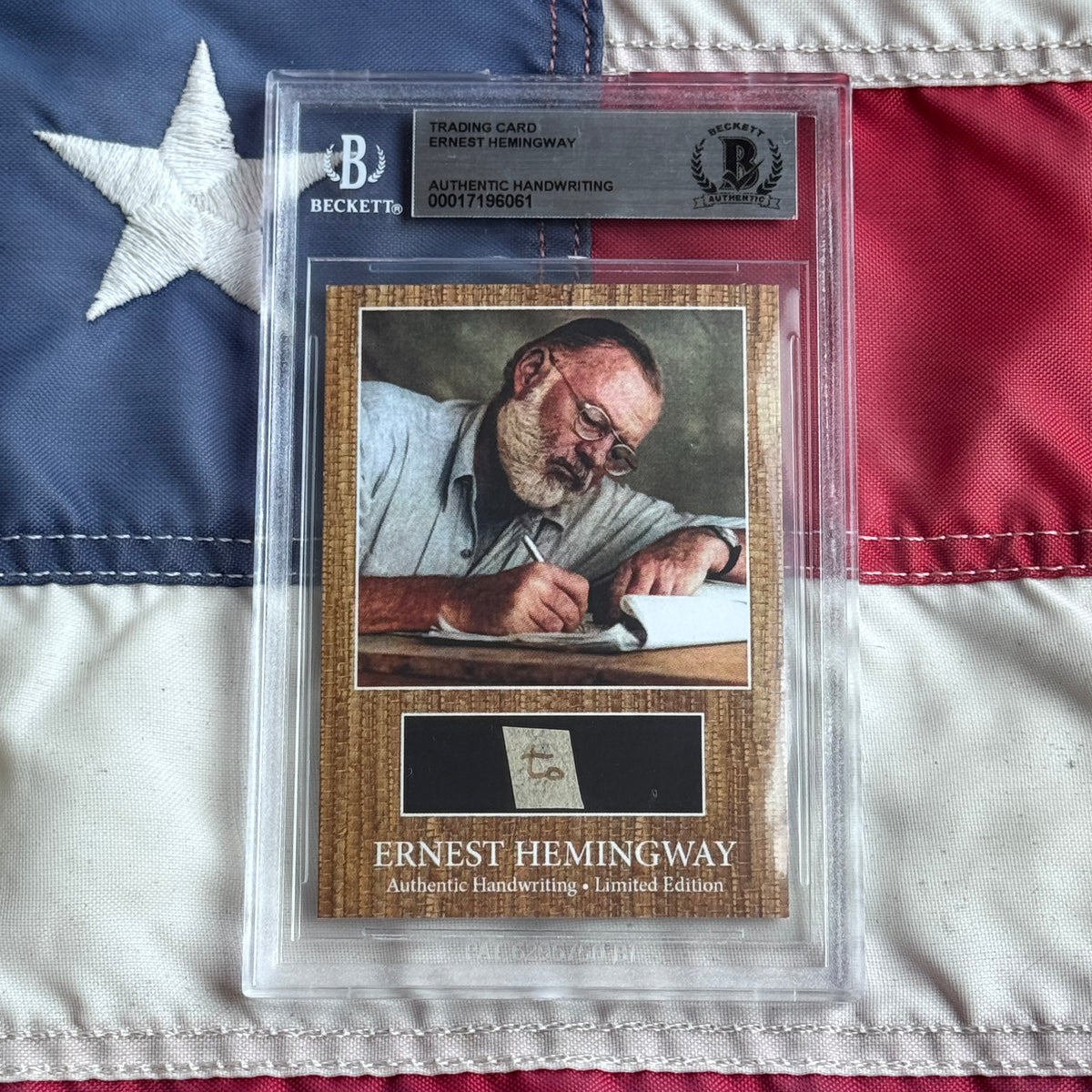 Ernest Hemingway Beckett Encapsulated Handwriting Removed from an Autograph Letter Signed