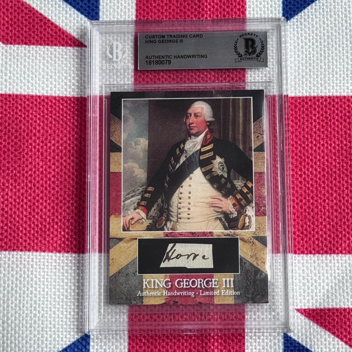 King George III Beckett Encapsulated Handwriting Removed from an Autograph Document Signed