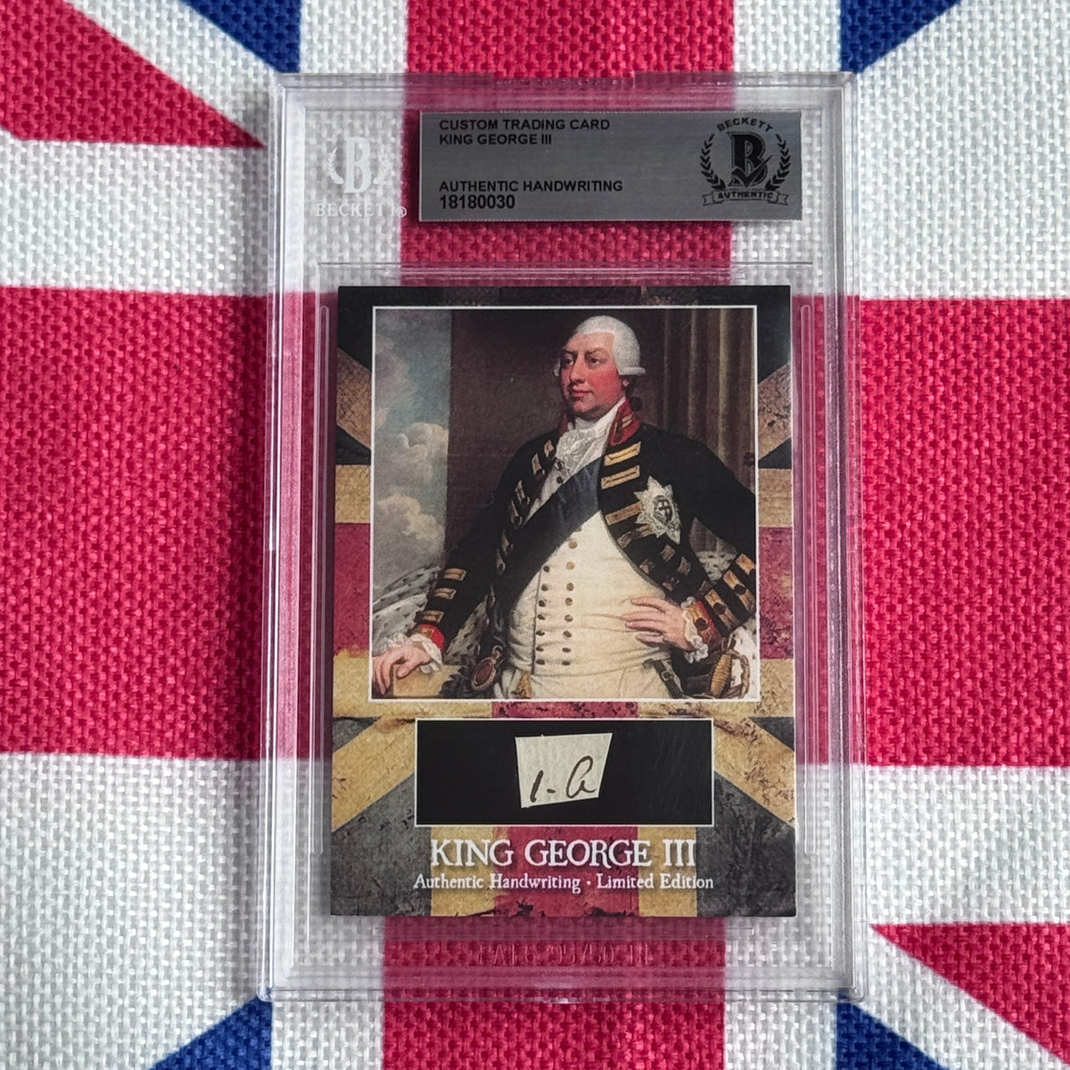 King George III Beckett Encapsulated Handwriting Removed from an Autograph Document Signed