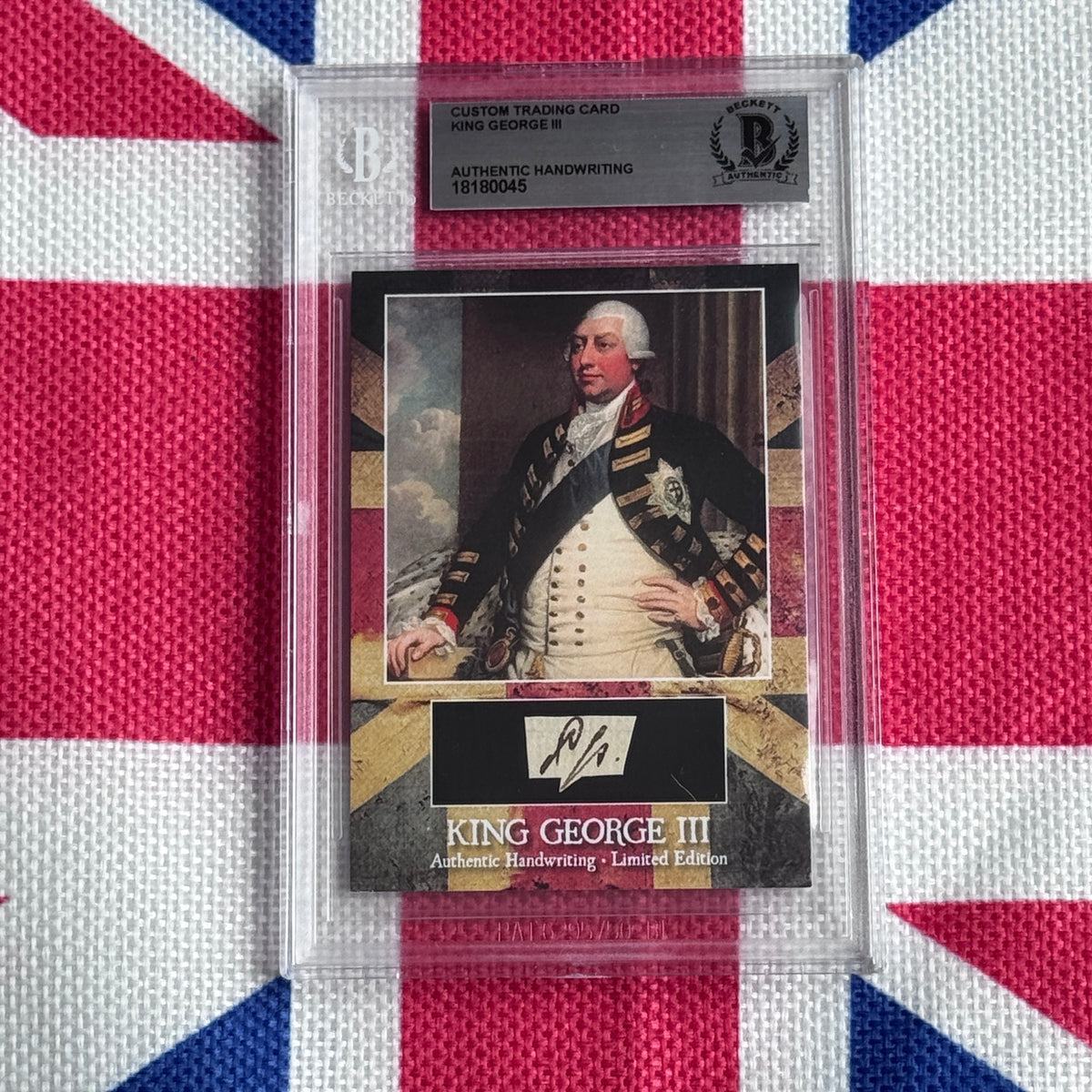 King George III Beckett Encapsulated Handwriting Removed from an Autograph Document Signed