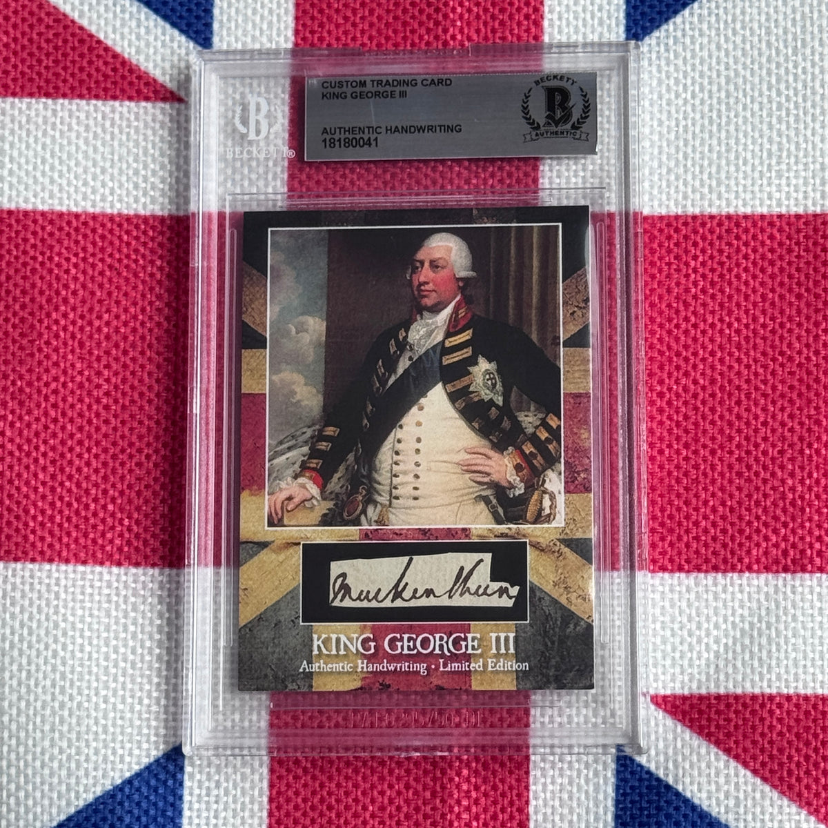 King George III Beckett Encapsulated Handwriting Removed from an Autograph Document Signed