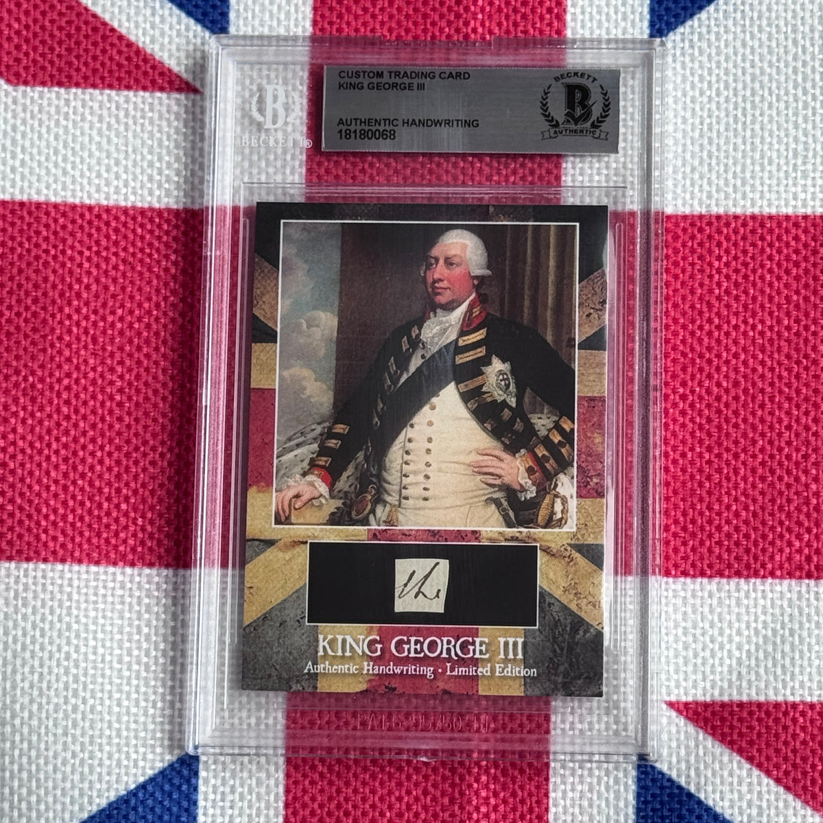 King George III Beckett Encapsulated Handwriting Removed from an Autograph Document Signed