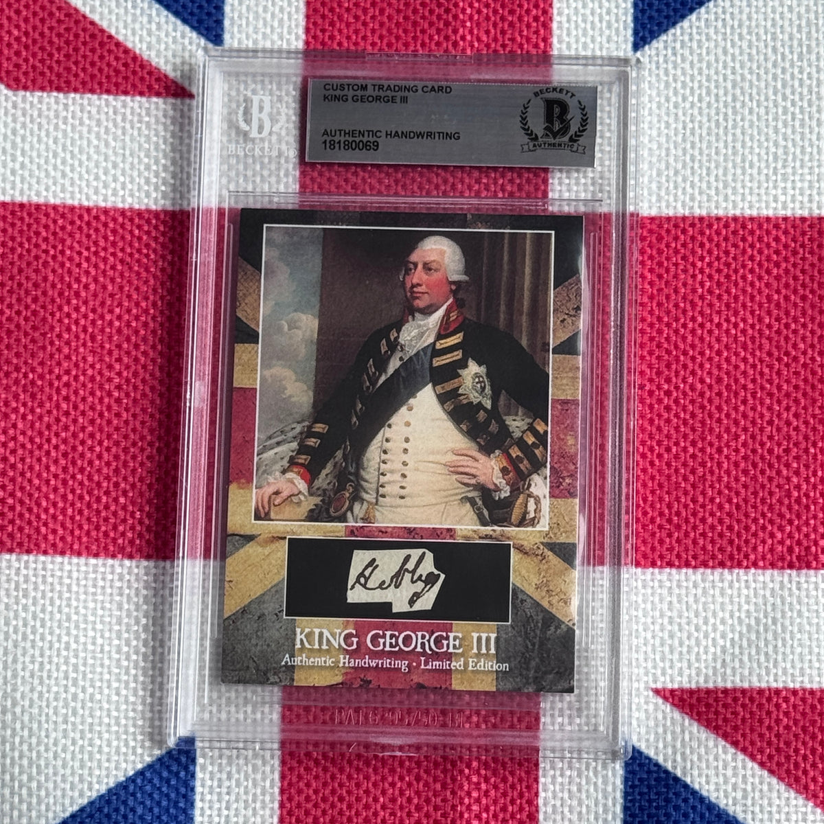 King George III Beckett Encapsulated Handwriting Removed from an Autograph Document Signed