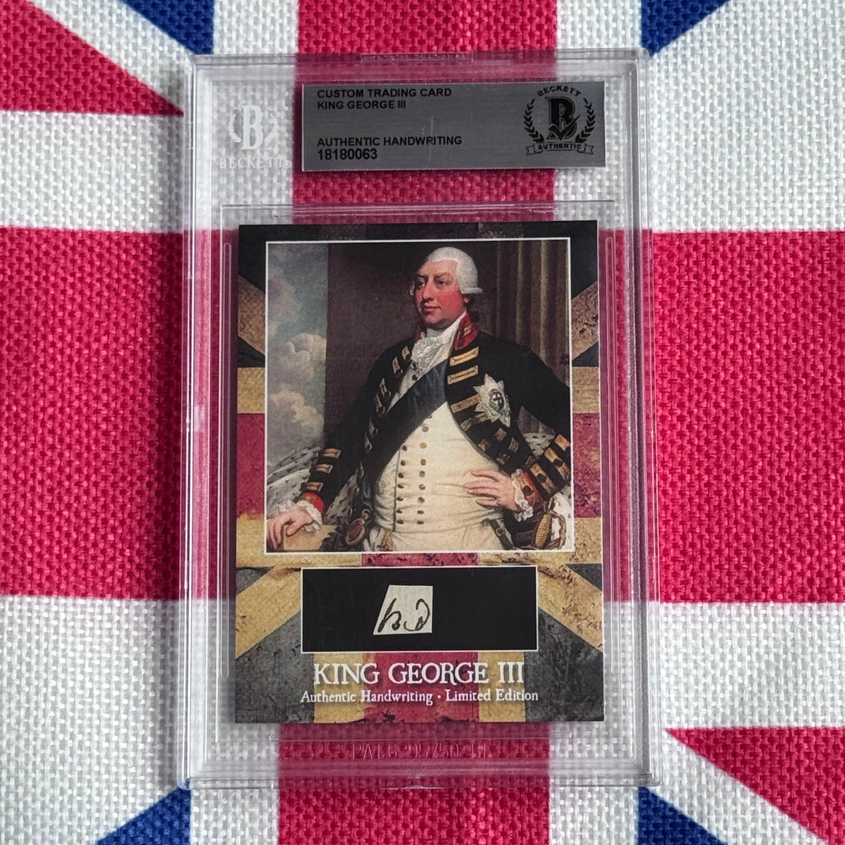 King George III Beckett Encapsulated Handwriting Removed from an Autograph Document Signed