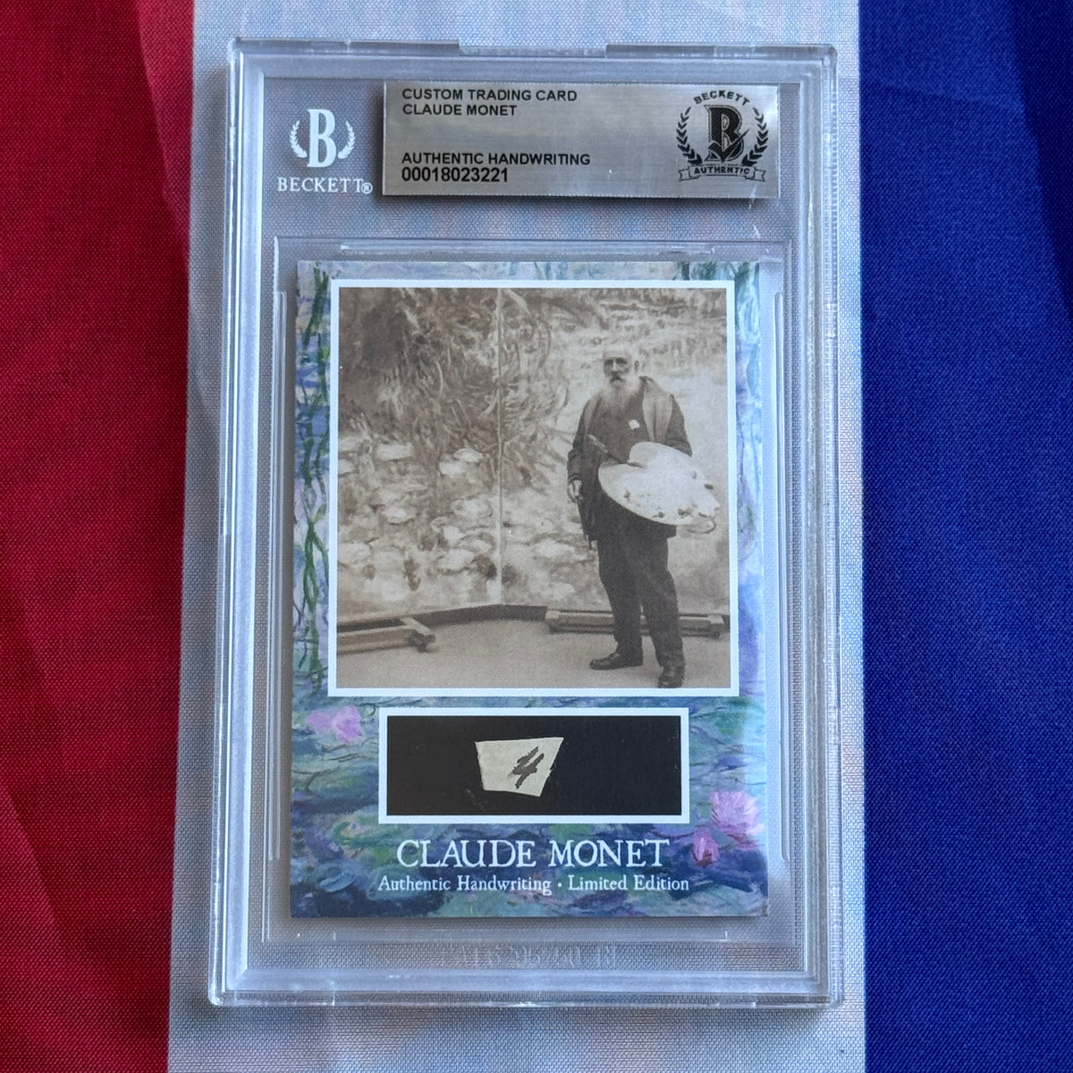 Claude Monet Beckett Encapsulated Handwriting Removed from an Autograph Document Signed