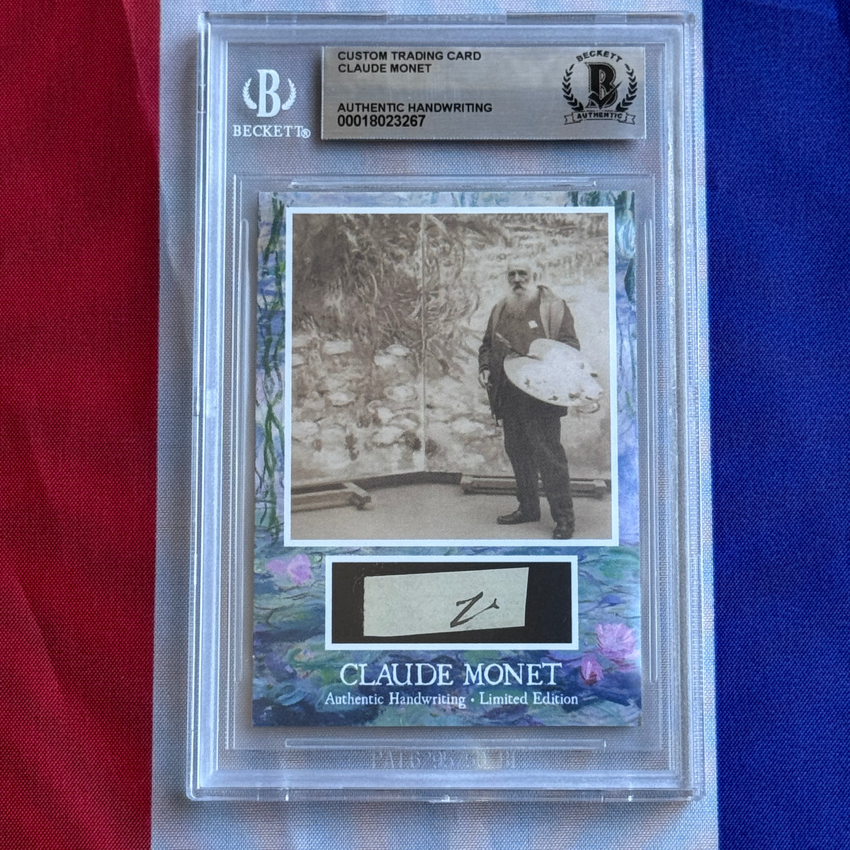 Claude Monet Beckett Encapsulated Handwriting Removed from an Autograph Document Signed