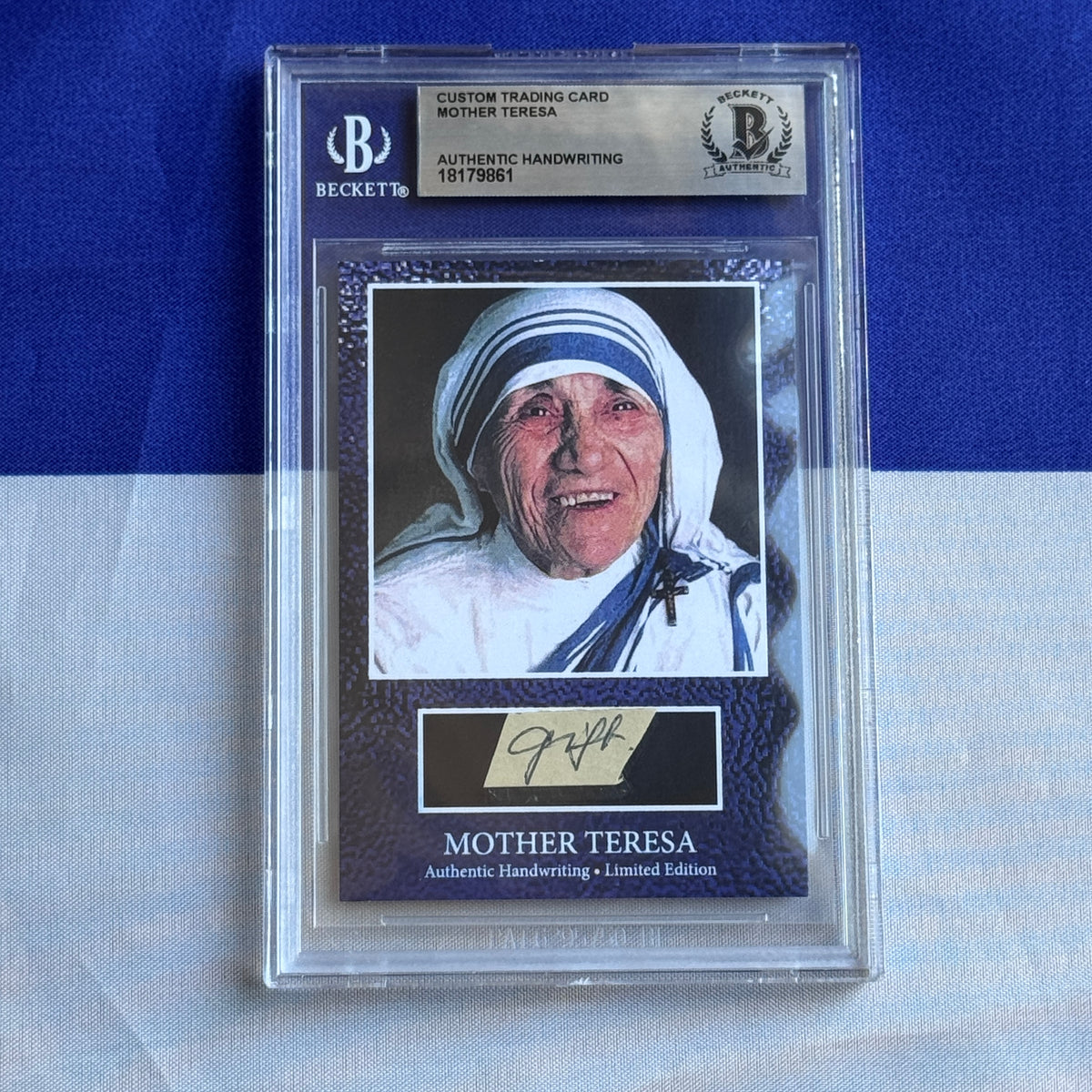 Mother Teresa Beckett Encapsulated Handwriting Removed from an Autograph Letter Signed