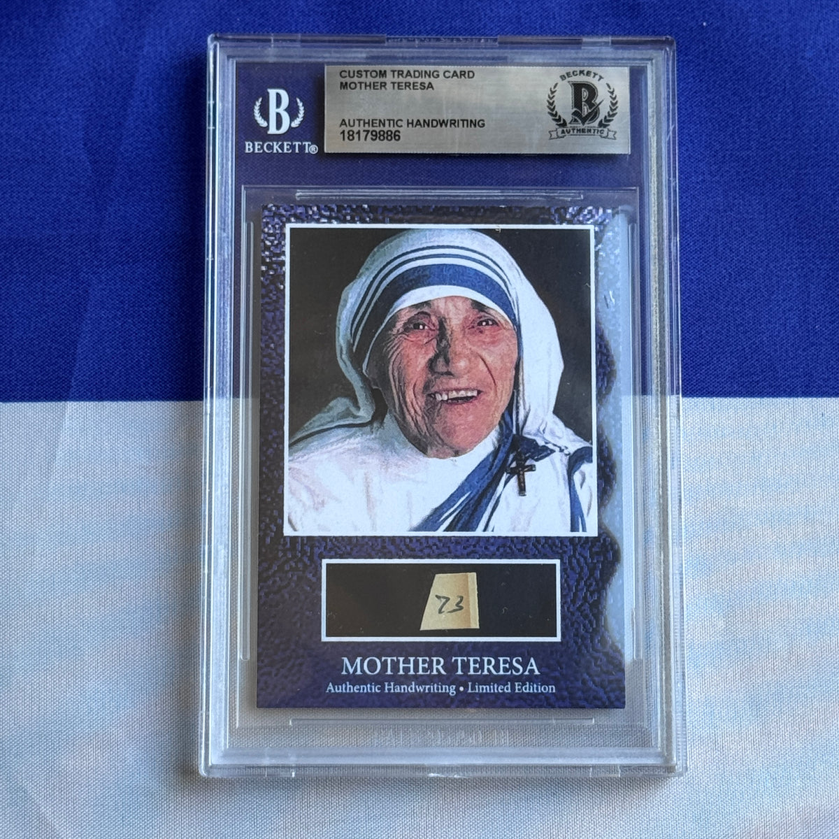 Mother Teresa Beckett Encapsulated Handwriting Removed from an Autograph Letter Signed