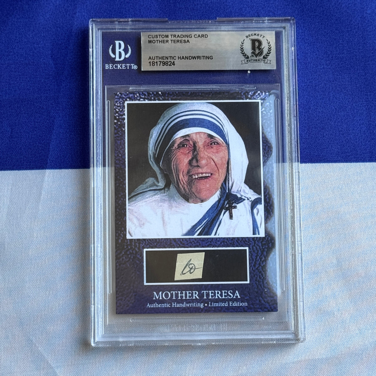Mother Teresa Beckett Encapsulated Handwriting Removed from an Autograph Letter Signed