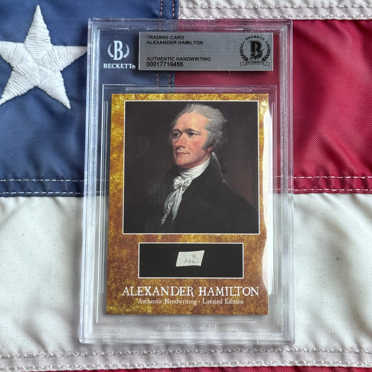 Alexander Hamilton Beckett Encapsulated Handwriting Removed From an Autograph Letter Signed