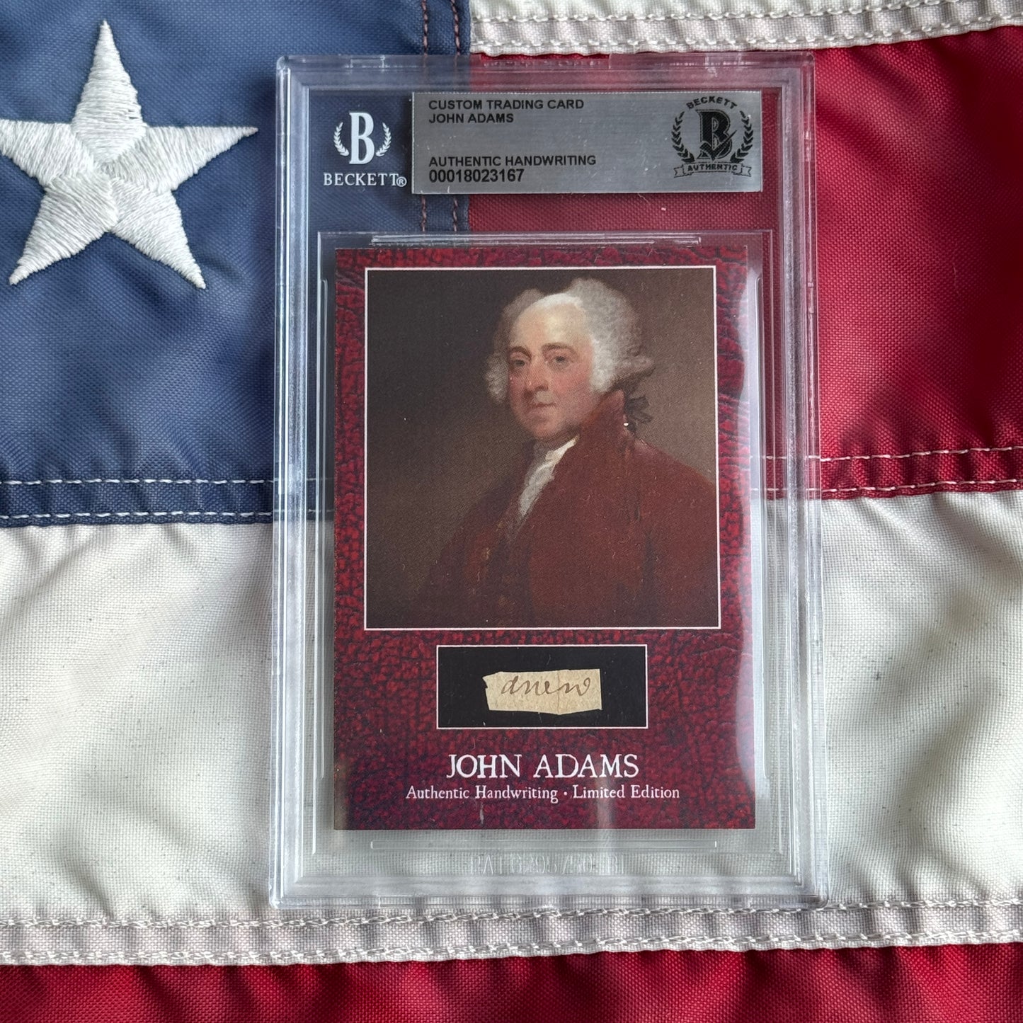 John Adams Beckett Encapsulated Handwriting Removed from an Autograph Document Signed