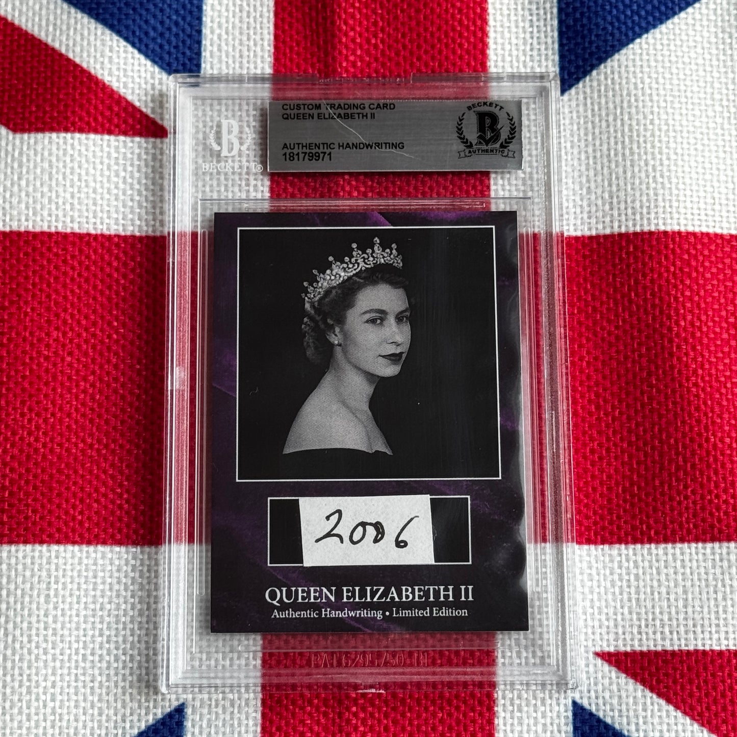 Queen Elizabeth II Beckett Encapsulated Handwriting Removed from an Autograph Letter Signed