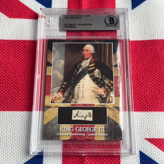 King George III Beckett Encapsulated Handwriting Removed from an Autograph Document Signed