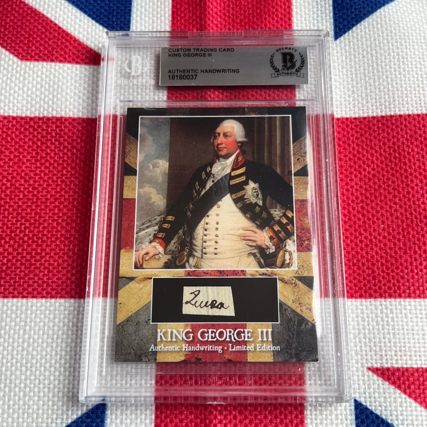 King George III Beckett Encapsulated Handwriting Removed from an Autograph Document Signed