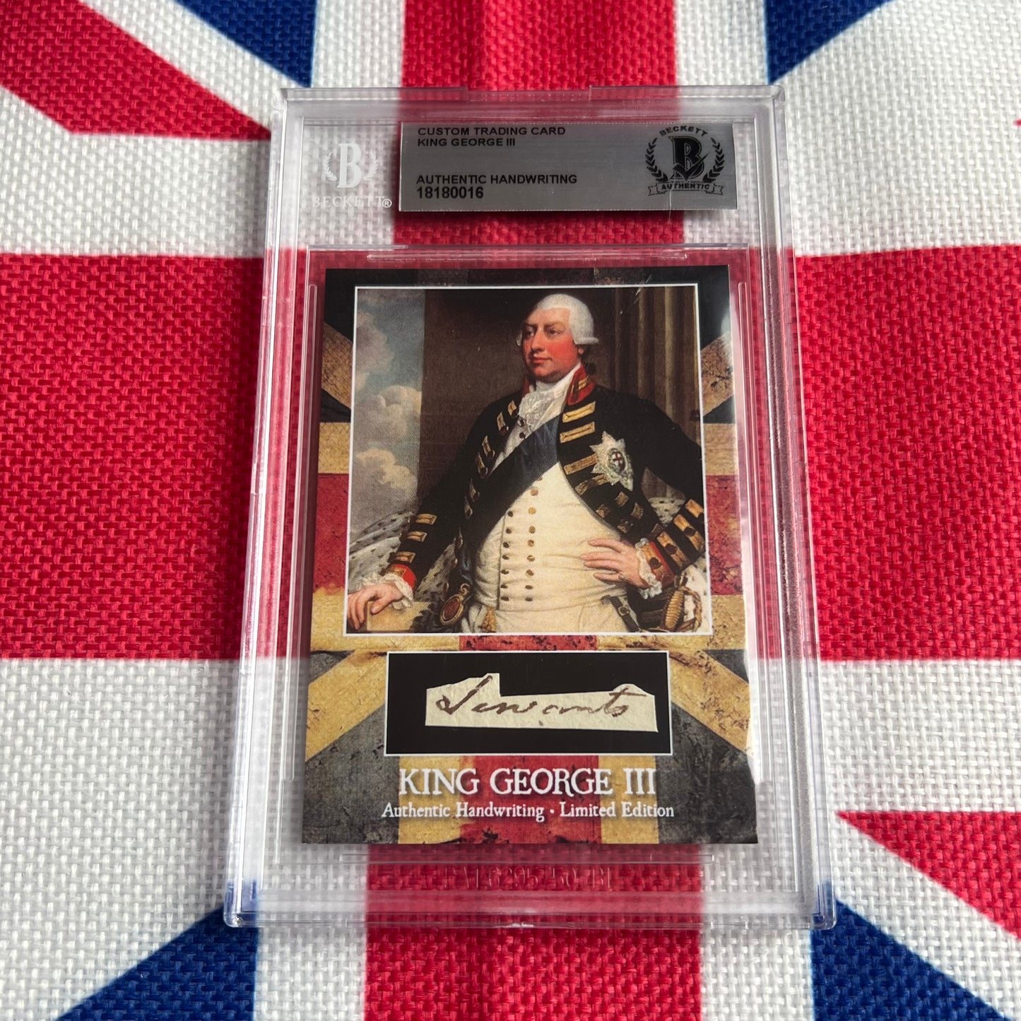 King George III Beckett Encapsulated Handwriting Removed from an Autograph Document Signed