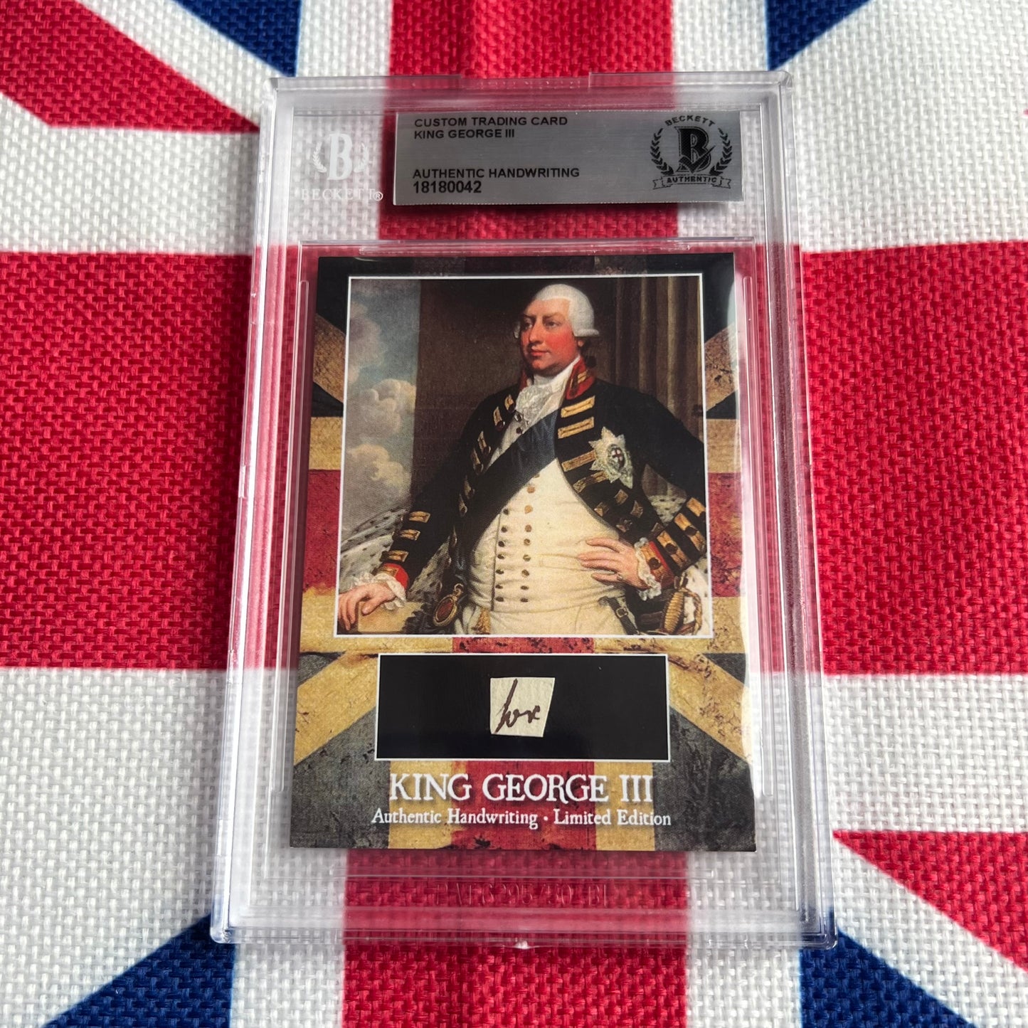 King George III Beckett Encapsulated Handwriting Removed from an Autograph Document Signed