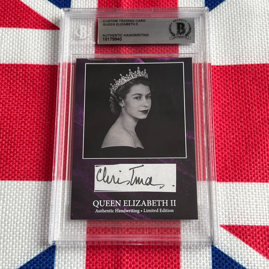Queen Elizabeth II Beckett Encapsulated Handwriting Removed from an Autograph Letter Signed
