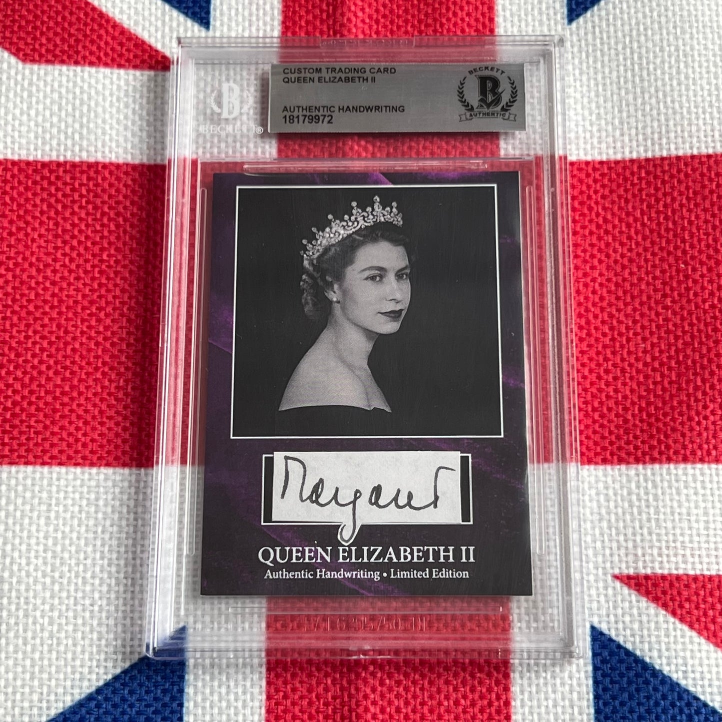 Queen Elizabeth II Beckett Encapsulated Handwriting Removed from an Autograph Letter Signed