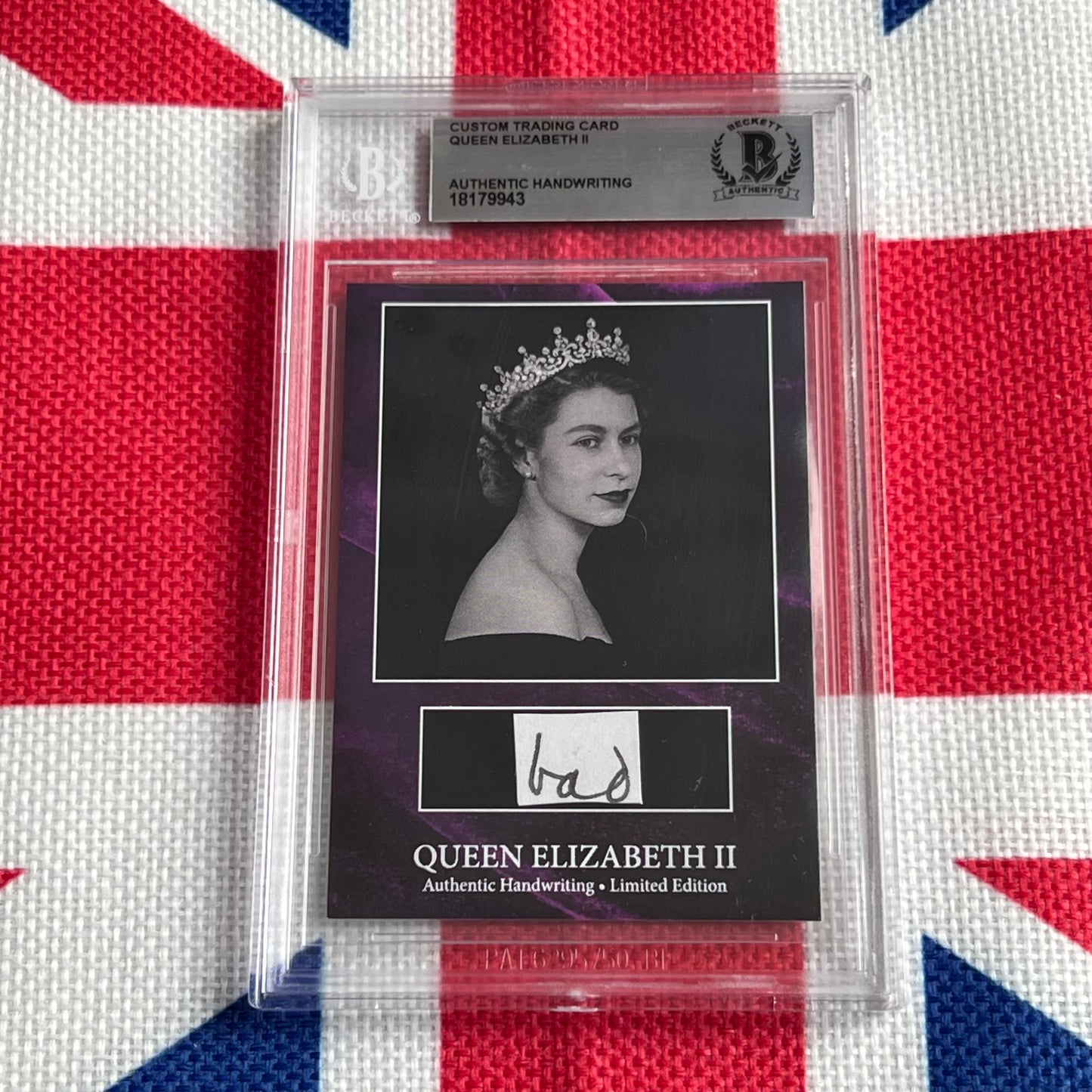 Queen Elizabeth II Beckett Encapsulated Handwriting Removed from an Autograph Letter Signed