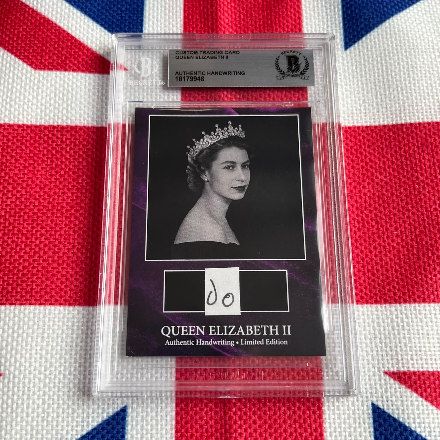 Queen Elizabeth II Beckett Encapsulated Handwriting Removed from an Autograph Letter Signed
